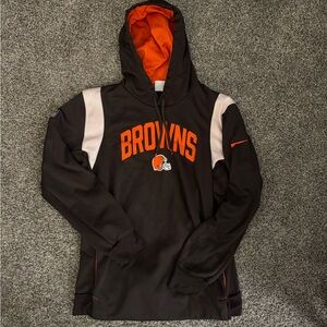 Browns NFL Gray and Orange Therma-Fit Hoodie